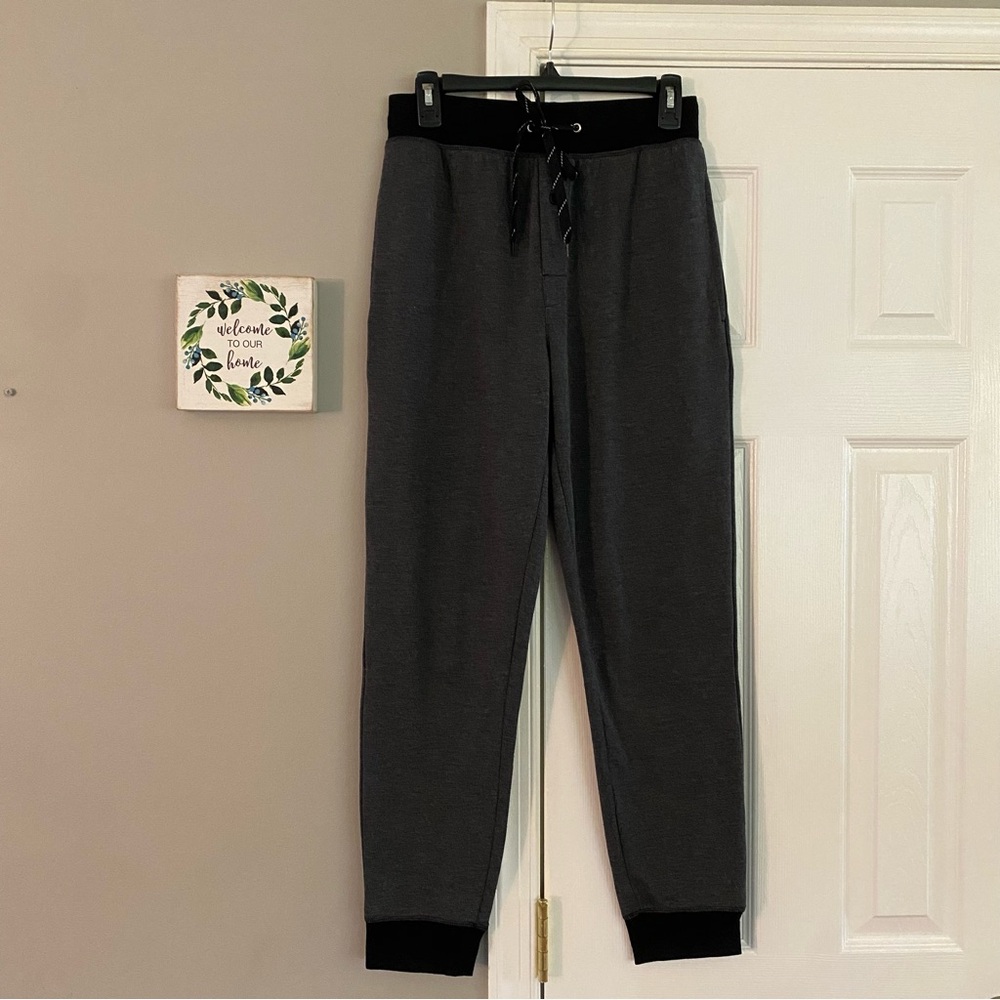 Geoffrey Beene Men’s Lounge Pant Jogger Pajama Charcoal Heather Gray Black Small